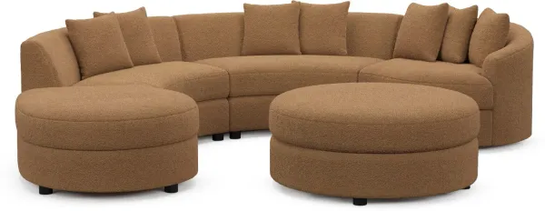 Allegra Foam Comfort Sectional - Texel Caramel