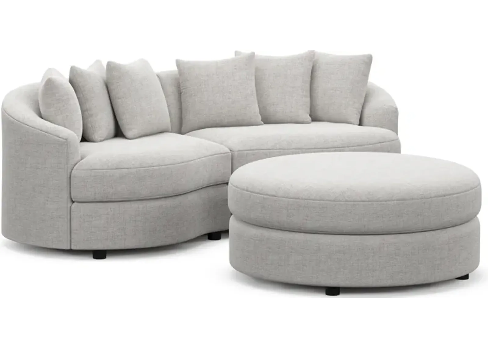 Allegra Foam Comfort 2-Piece Sectional and Ottoman - Adario Fog