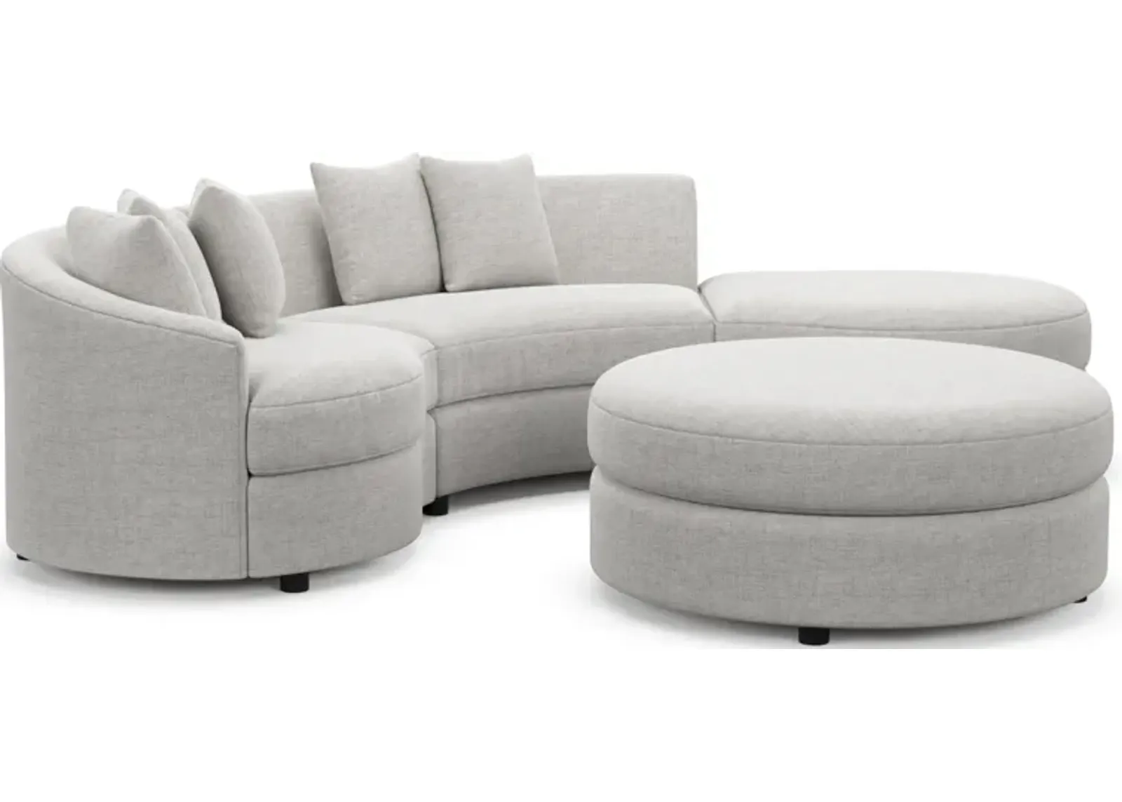 Allegra Foam Comfort 3-Piece Sectional with Right-Facing Chaise and Ottoman - Adario Fog