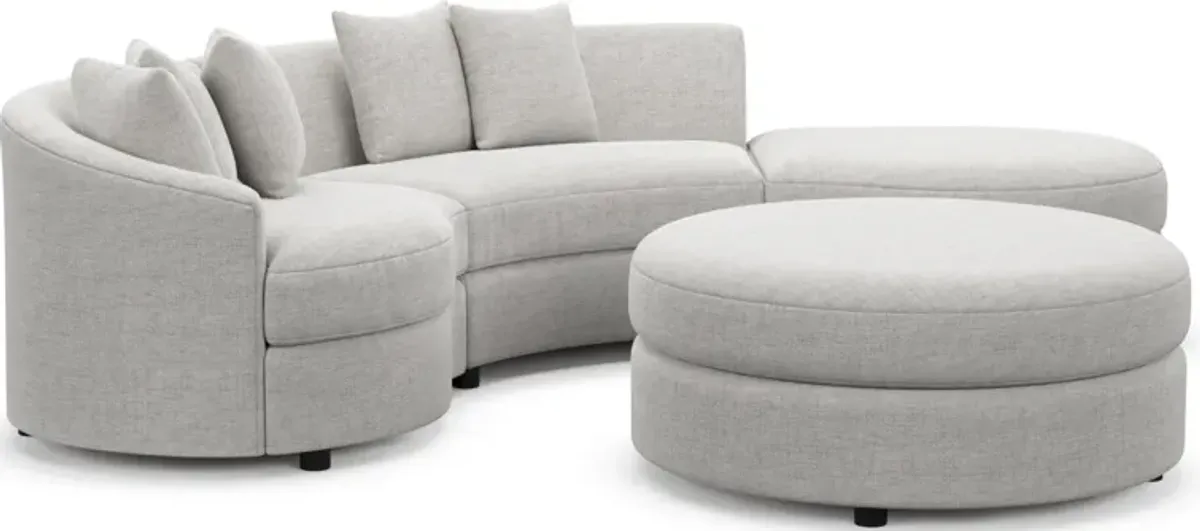 Allegra Foam Comfort 3-Piece Sectional with Right-Facing Chaise and Ottoman - Adario Fog