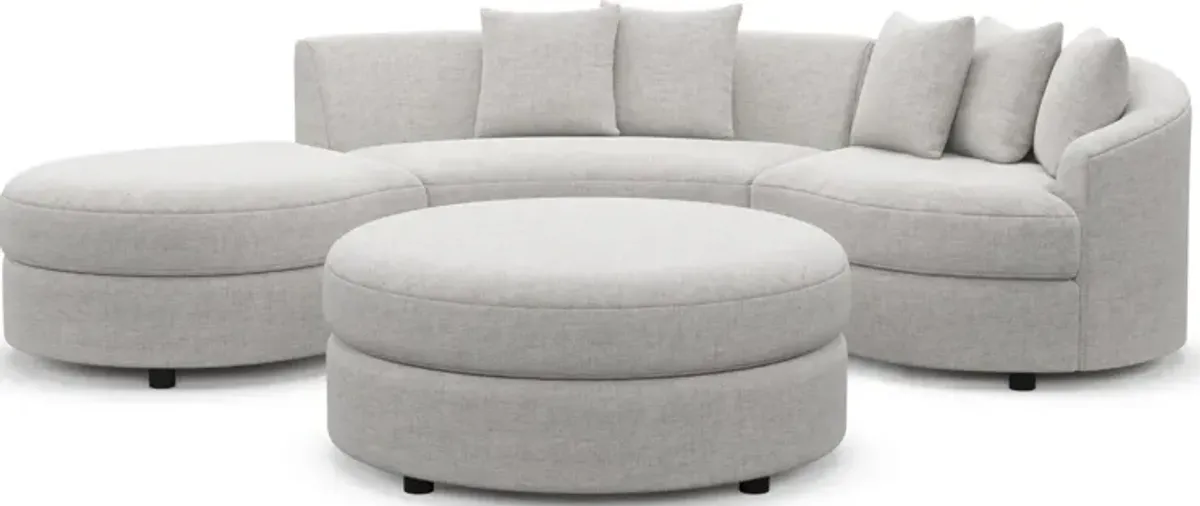 Allegra Foam Comfort 3-Piece Sectional with Left-Facing Chaise and Ottoman - Adario Fog