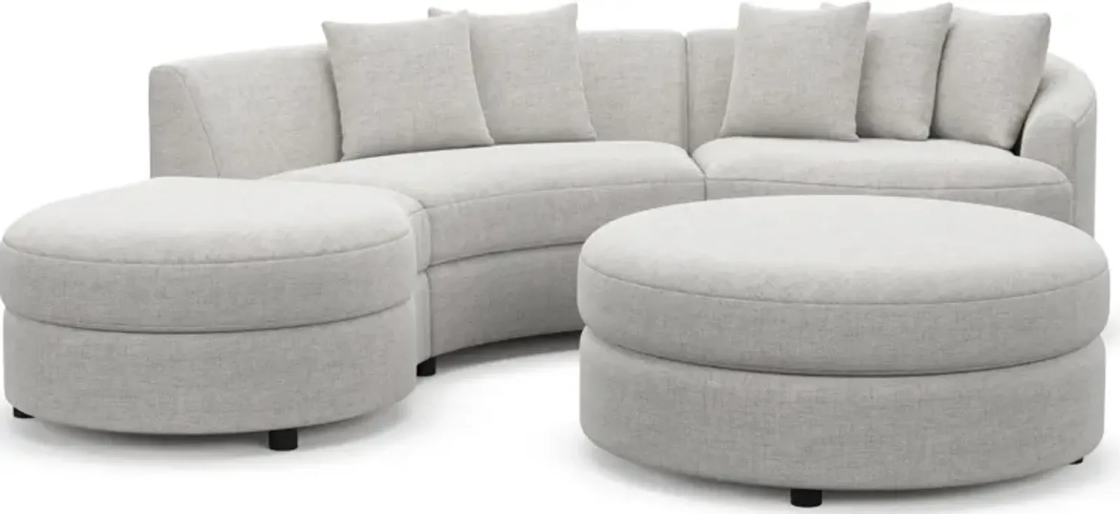 Allegra Foam Comfort 3-Piece Sectional with Left-Facing Chaise and Ottoman - Adario Fog