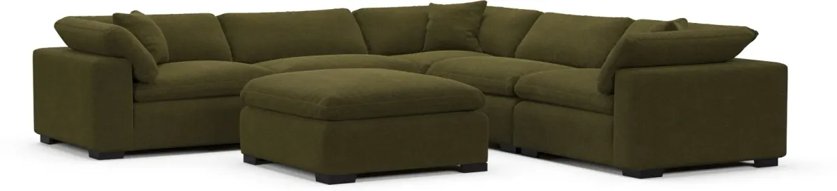 Plush Feathered Comfort Sectional - Midcentury Peat