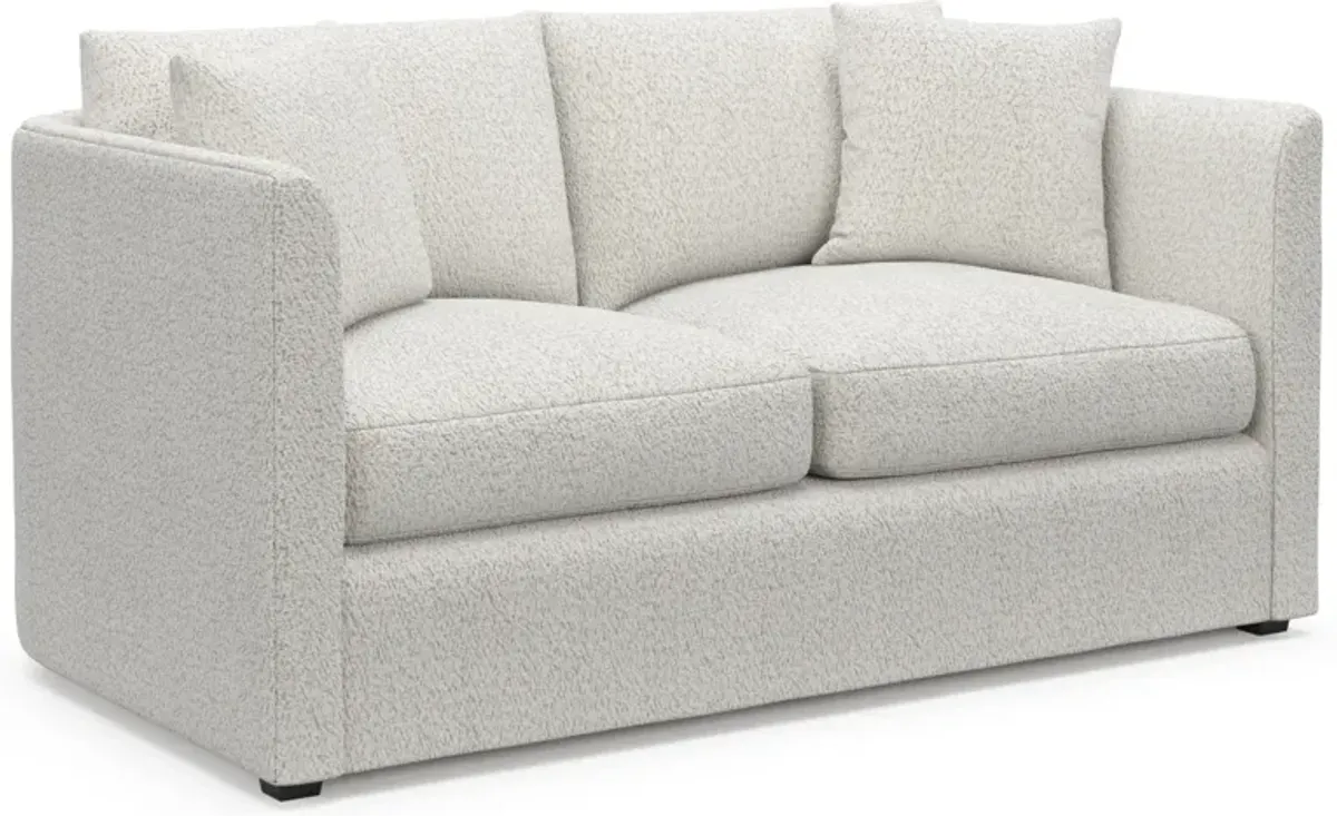 Benji Foam Comfort Loveseat - River Rock Ivory