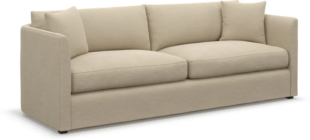 Benji Foam Comfort Sofa and Loveseat Set - Merrimac Ecru