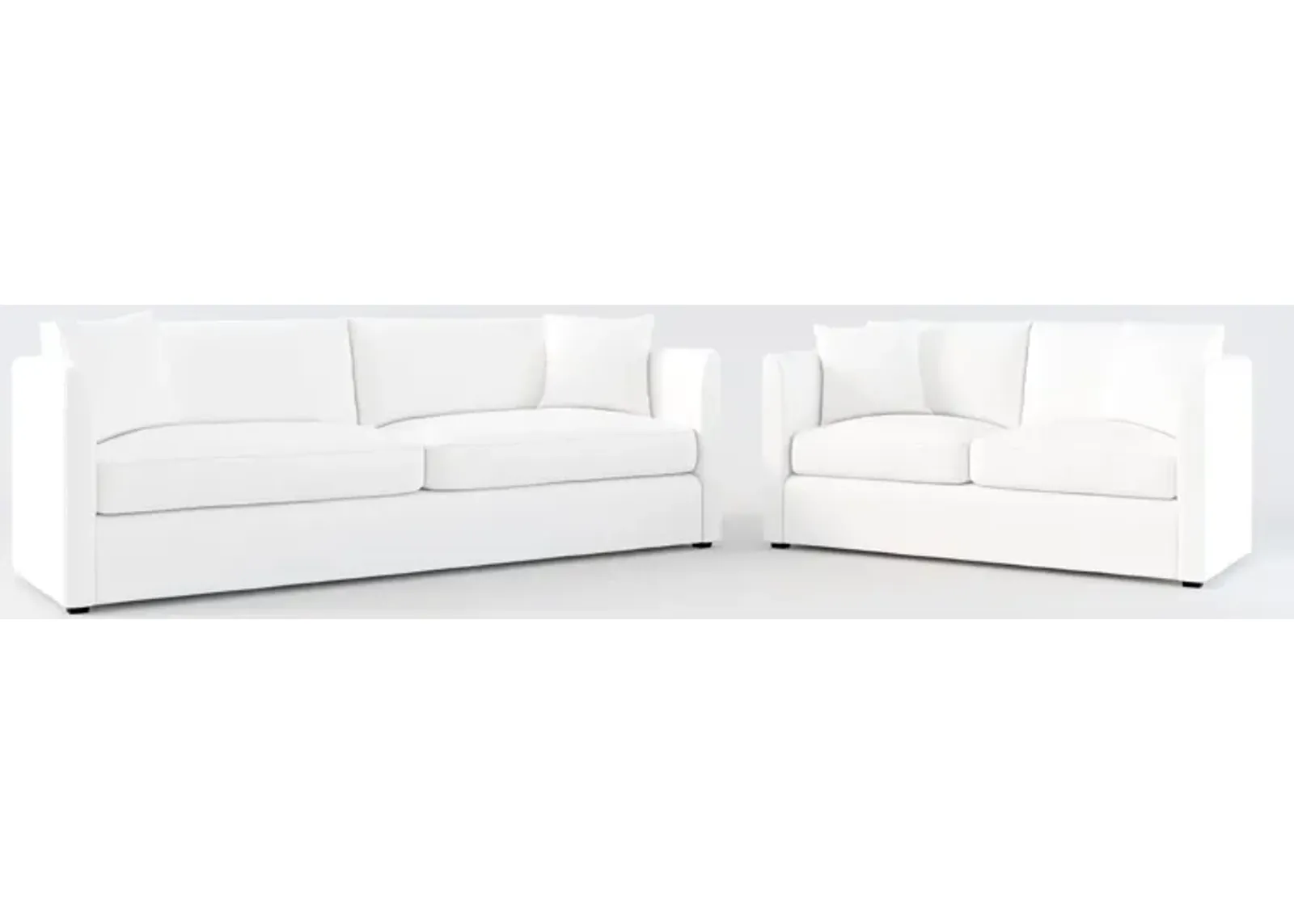 Benji Foam Comfort Sofa and Loveseat Set - Lovie Chalk