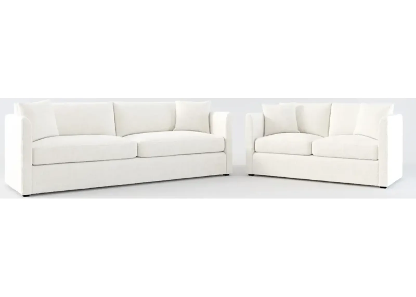 Benji Foam Comfort Sofa and Loveseat Set - Bantu Pearl