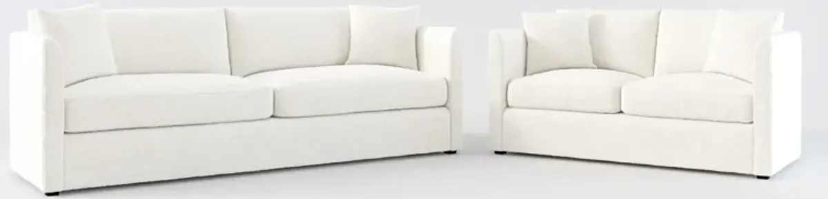 Benji Foam Comfort Sofa and Loveseat Set - Bantu Pearl