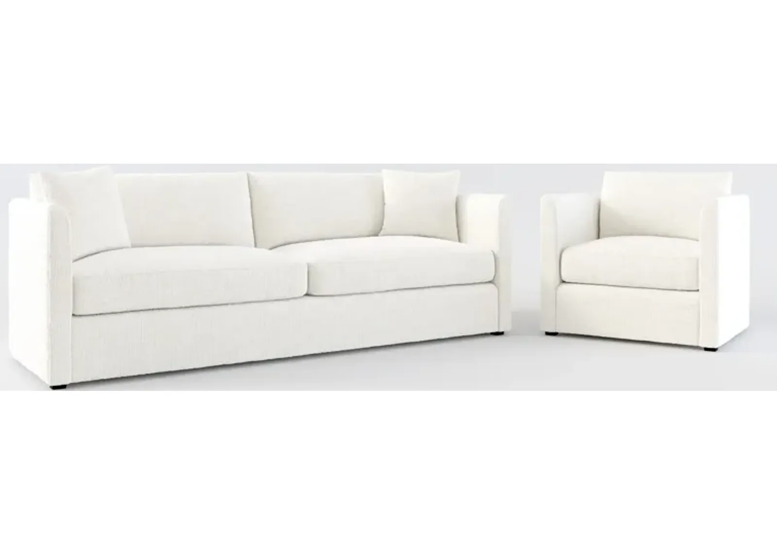 Benji Foam Comfort Sofa and Chair Set - Bantu Pearl