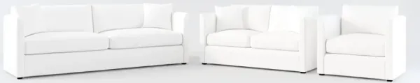 Benji Foam Comfort Sofa, Loveseat and Chair Set - Lovie Chalk