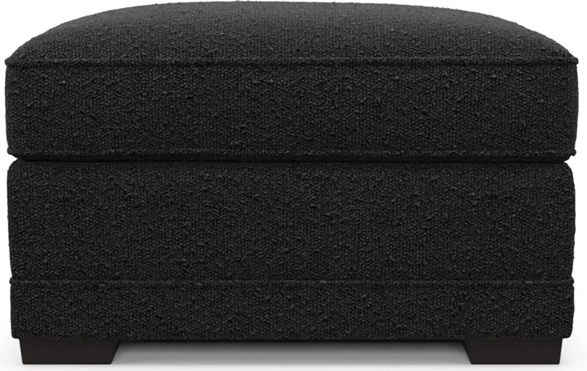 Pembroke Foam Comfort Ottoman - Bloke Obsidian