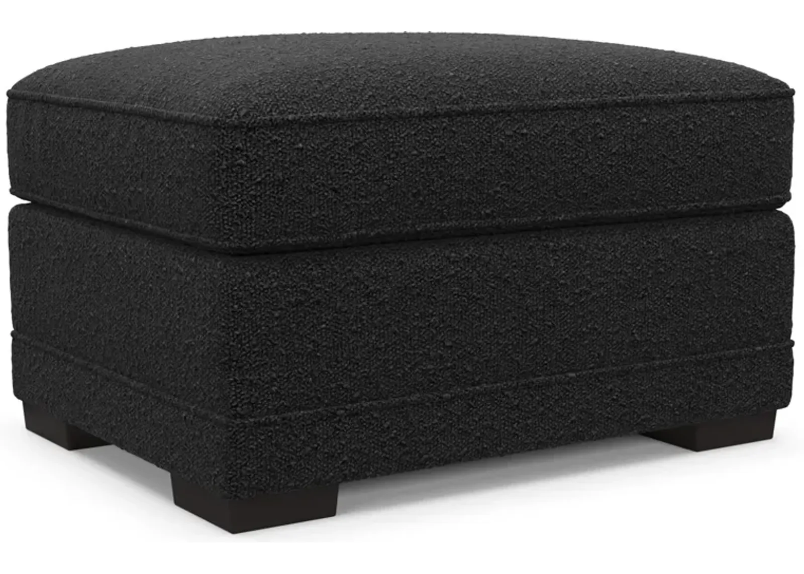 Pembroke Foam Comfort Ottoman - Bloke Obsidian