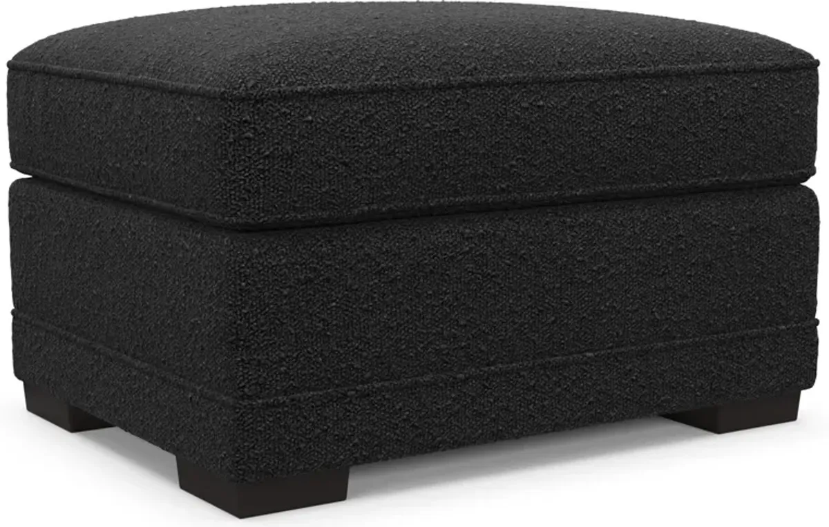 Pembroke Foam Comfort Ottoman - Bloke Obsidian