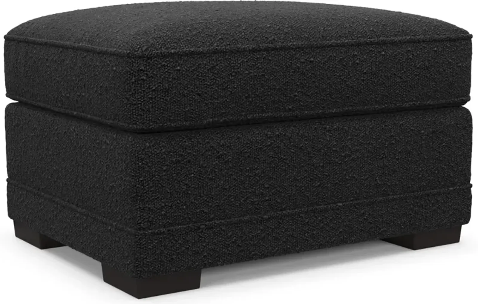 Pembroke Foam Comfort Ottoman - Bloke Obsidian