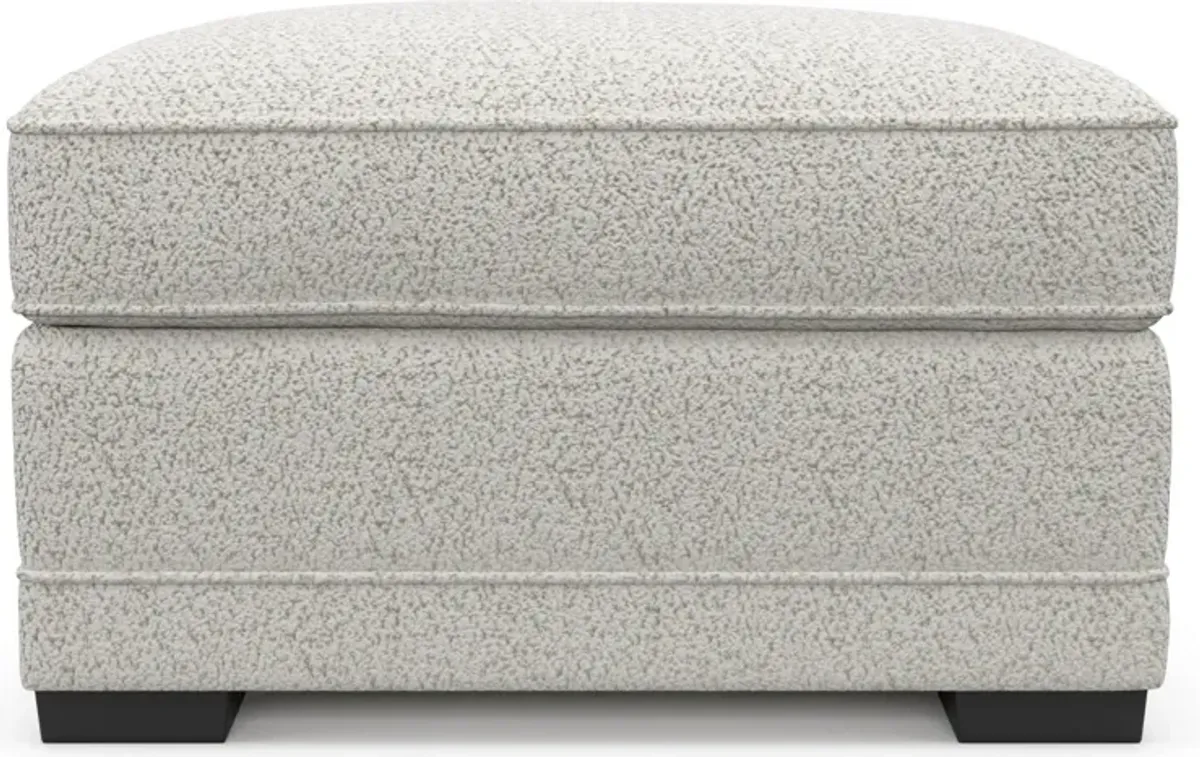 Pembroke Foam Comfort Ottoman - River Rock Ivory