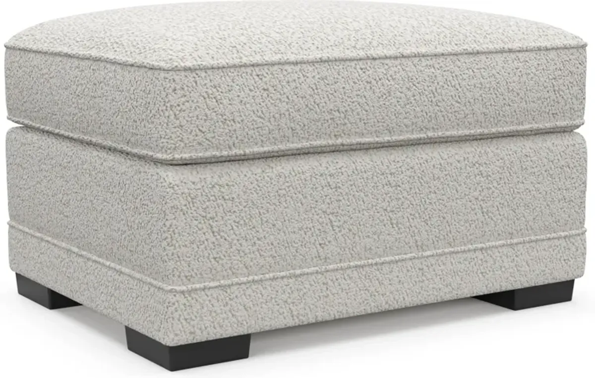 Pembroke Foam Comfort Ottoman - River Rock Ivory