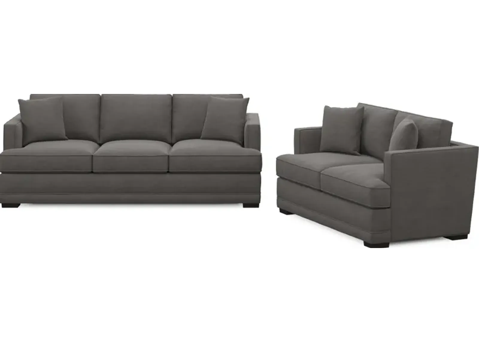 Pembroke Foam Comfort Sofa and Loveseat Set - Merrimac Ash