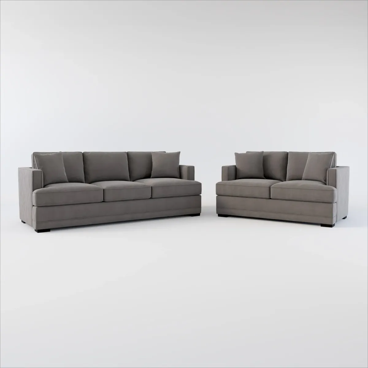 Pembroke Foam Comfort Sofa and Loveseat Set - Merrimac Ash