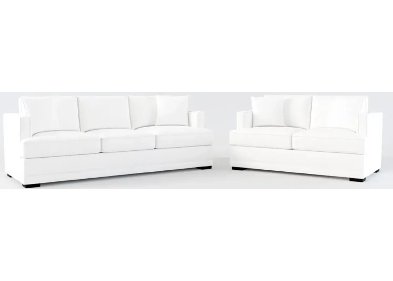 Pembroke Foam Comfort Sofa and Loveseat Set - Lovie Chalk