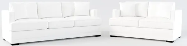 Pembroke Foam Comfort Sofa and Loveseat Set - Lovie Chalk