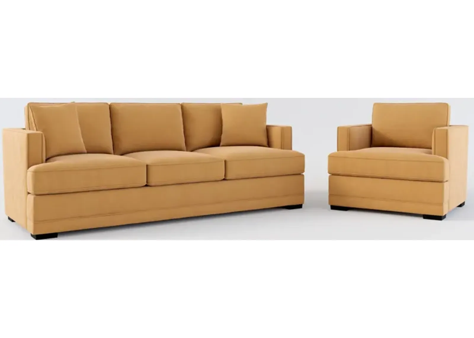 Pembroke Foam Comfort Sofa and Chair Set - Merrimac Topaz