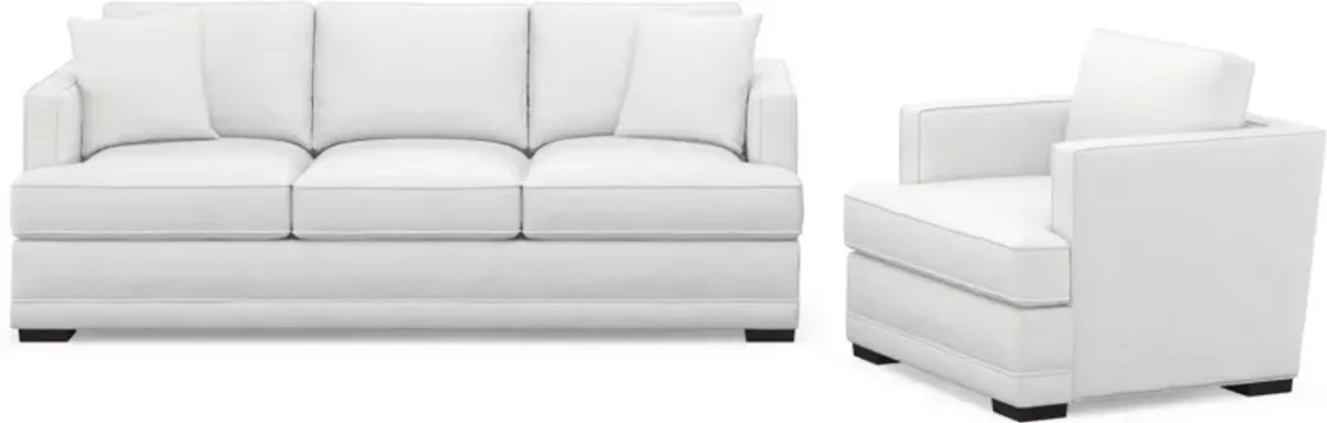 Pembroke Foam Comfort Sofa and Chair Set - Lovie Chalk