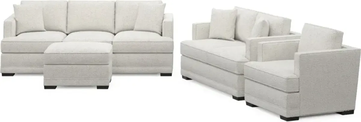 Pembroke Foam Comfort Sofa, Loveseat, Chair, and Ottoman - River Rock Ivory