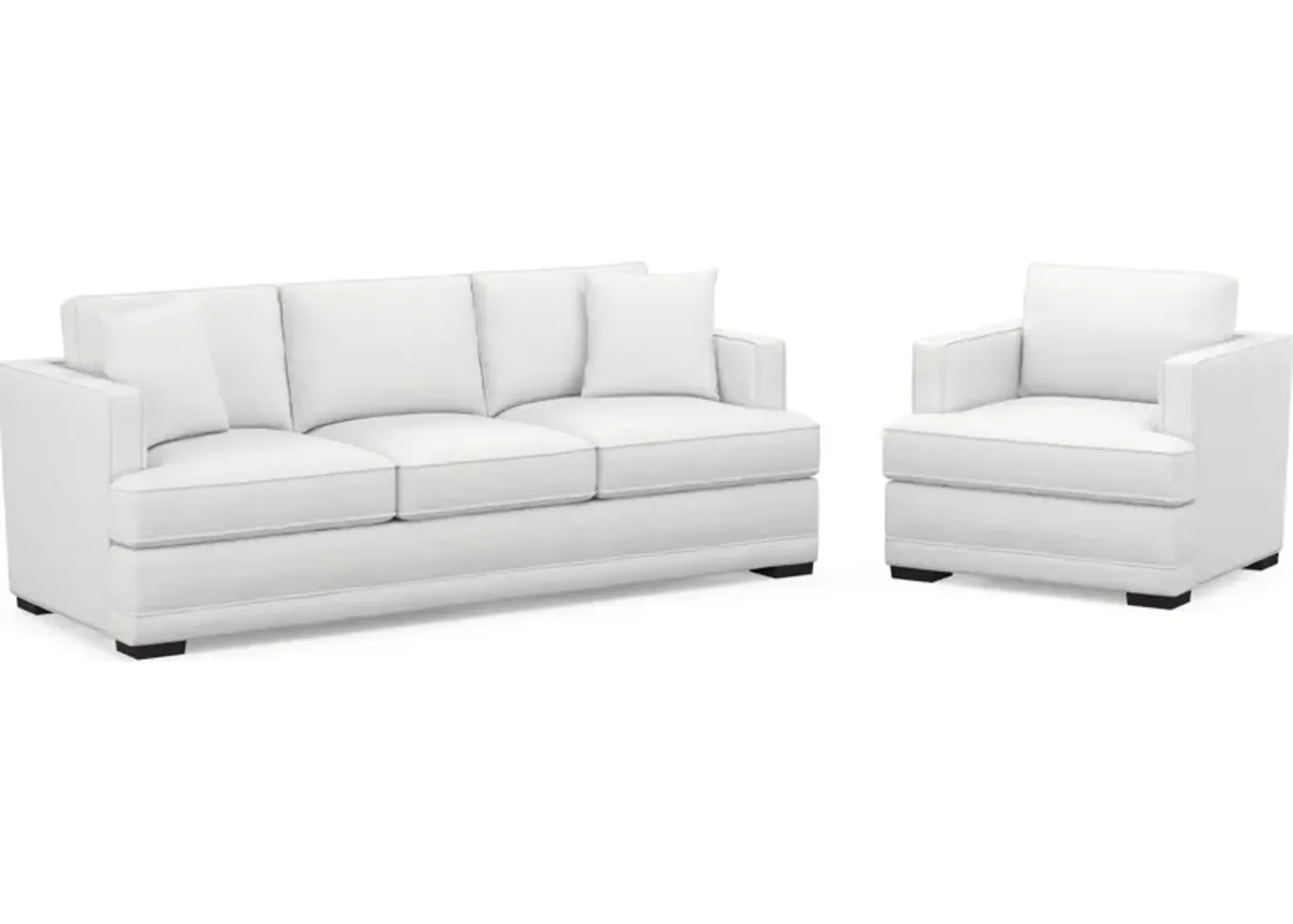 Pembroke Hybrid Comfort Sofa and Chair Set - Lovie Chalk