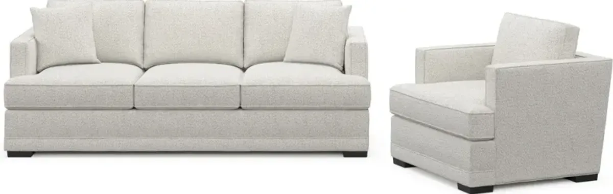 Pembroke Hybrid Comfort Sofa and Chair - River Rock Ivory