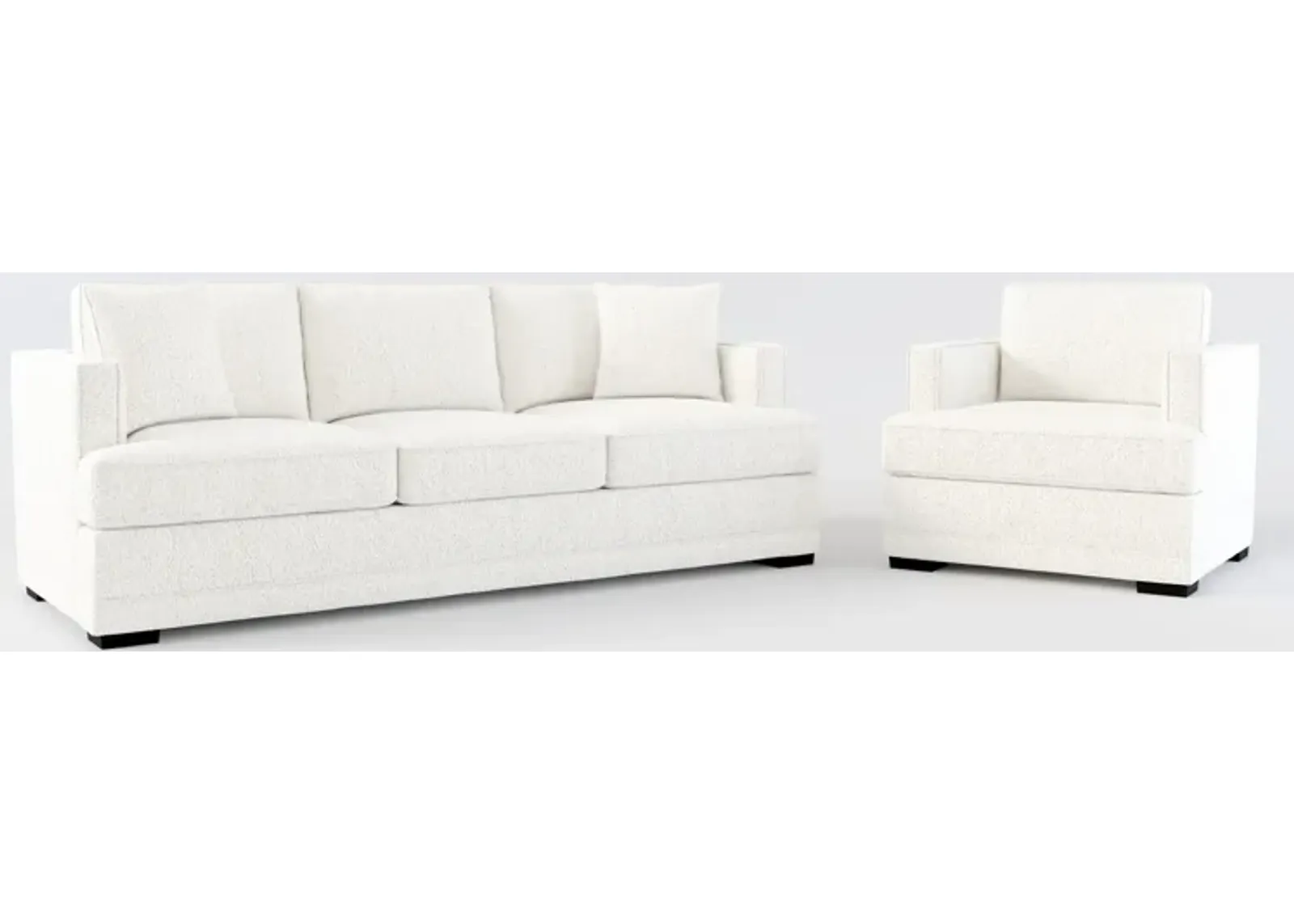 Pembroke Hybrid Comfort Sofa and Chair - River Rock Ivory