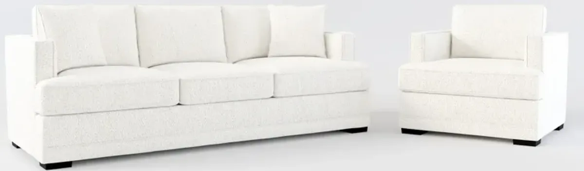 Pembroke Hybrid Comfort Sofa and Chair - River Rock Ivory