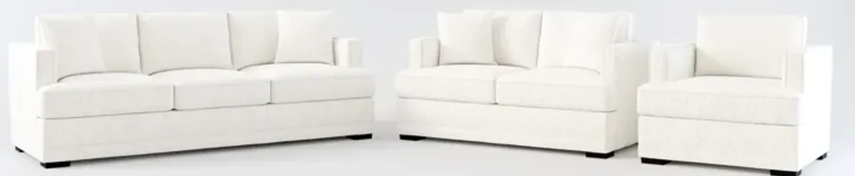 Pembroke Hybrid Comfort Sofa, Loveseat, and Chair - River Rock Ivory