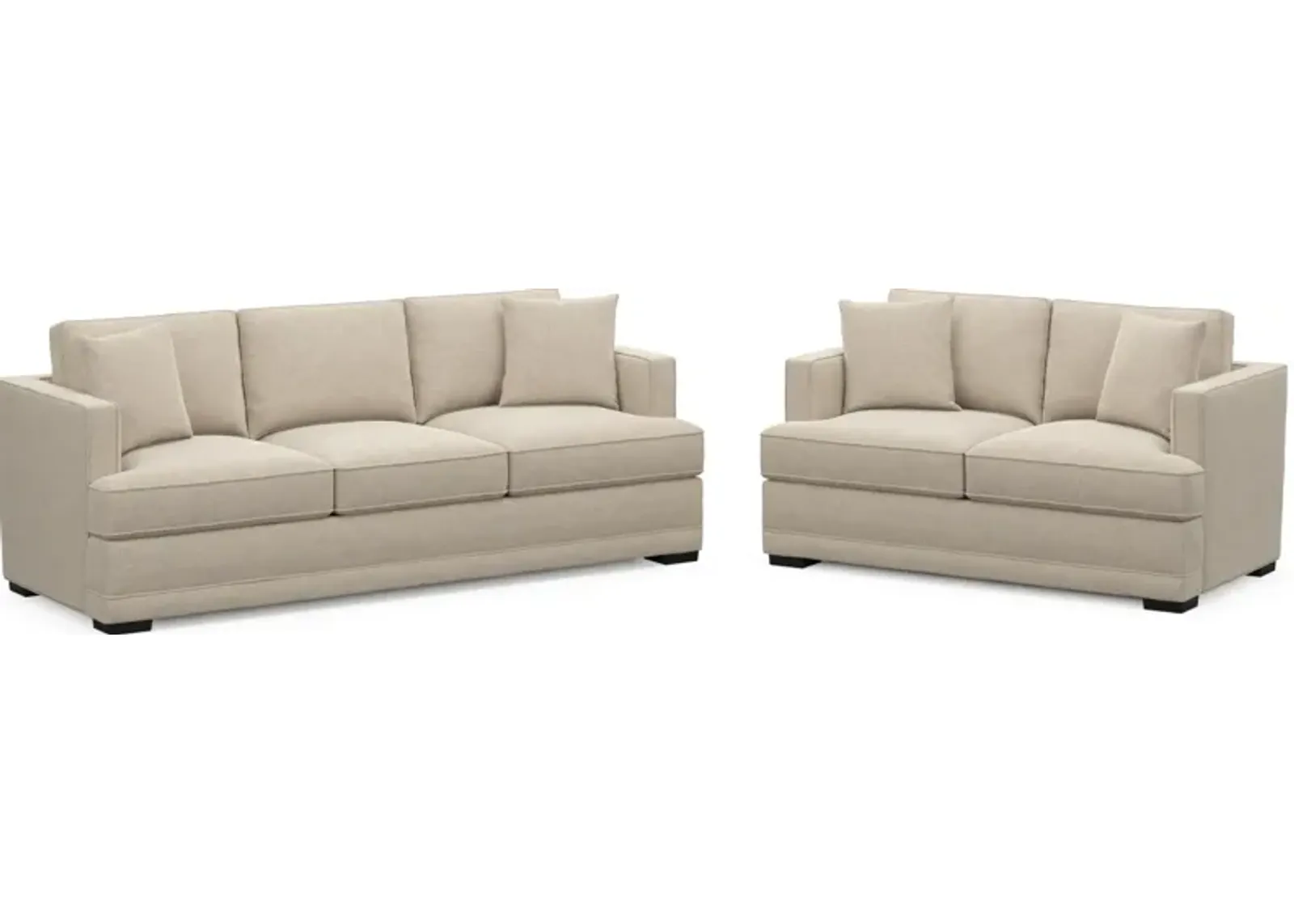 Pembroke Foam Comfort Sofa and Loveseat Set - Basker Antique