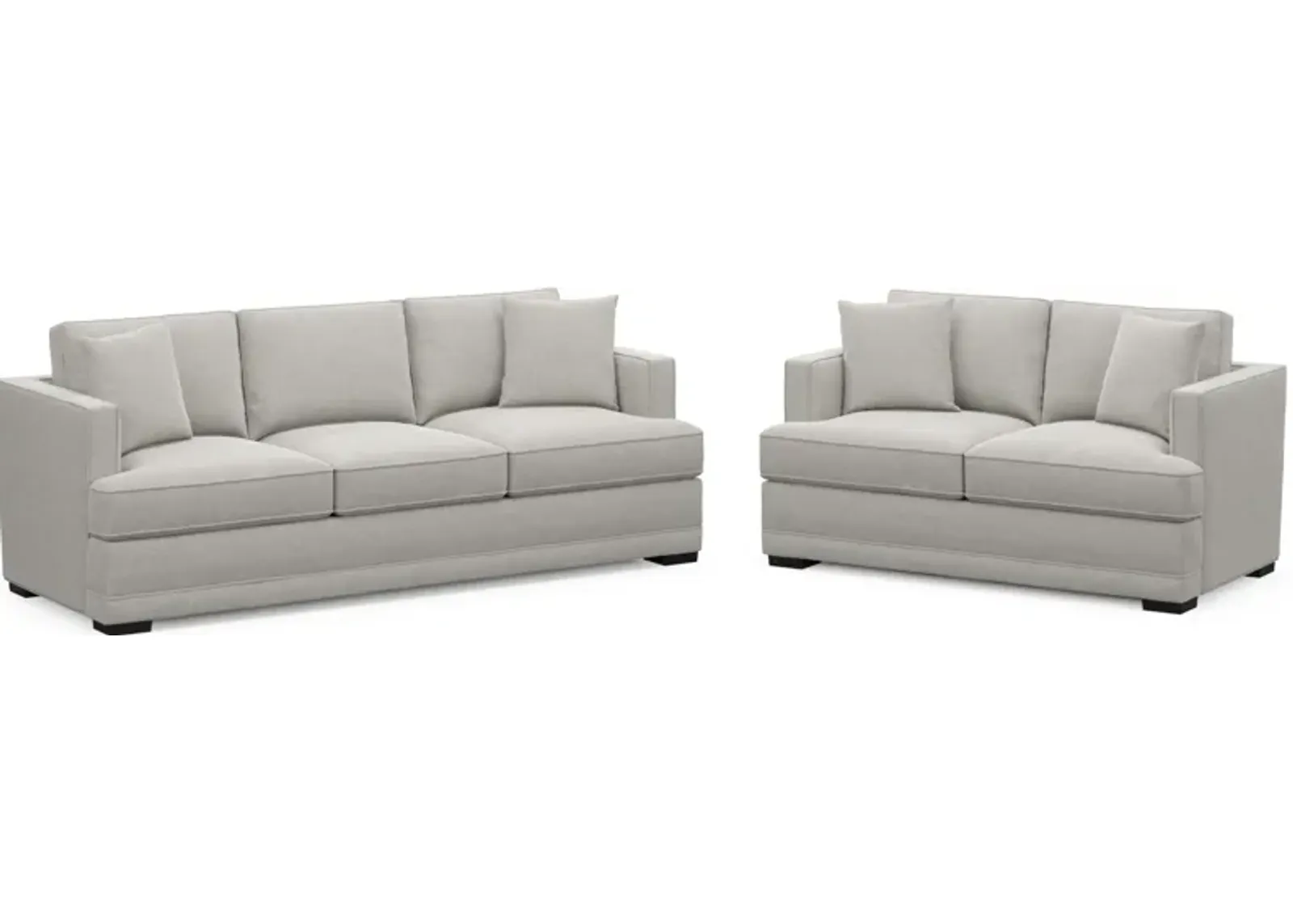 Pembroke Foam Comfort Sofa and Loveseat Set - Basker Dove