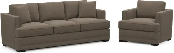 Pembroke Foam Comfort Sofa and Chair Set - Liv Umber