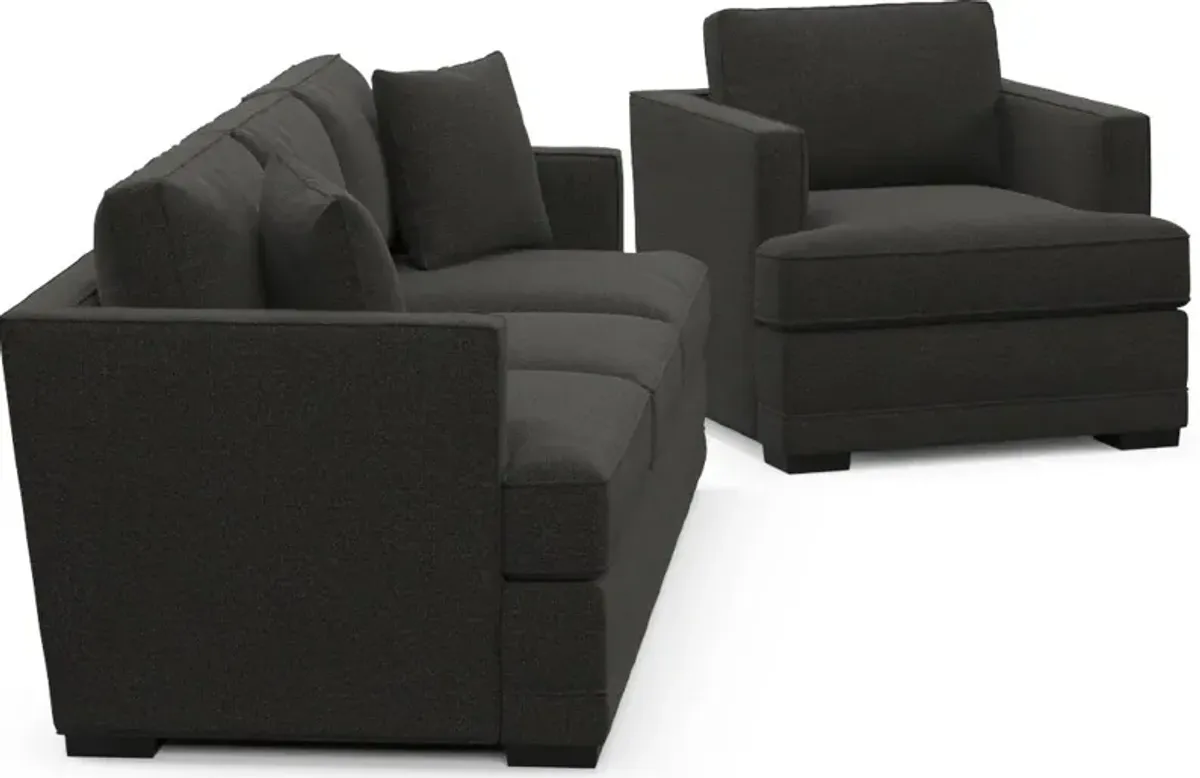 Pembroke Foam Comfort Sofa and Chair Set - Liv Onyx