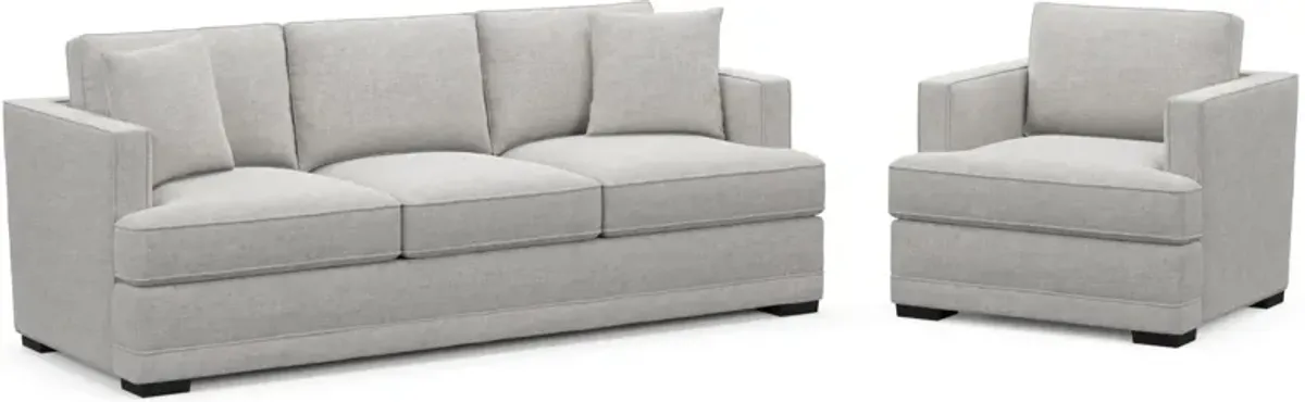 Pembroke Foam Comfort Sofa and Chair Set - Adario Fog