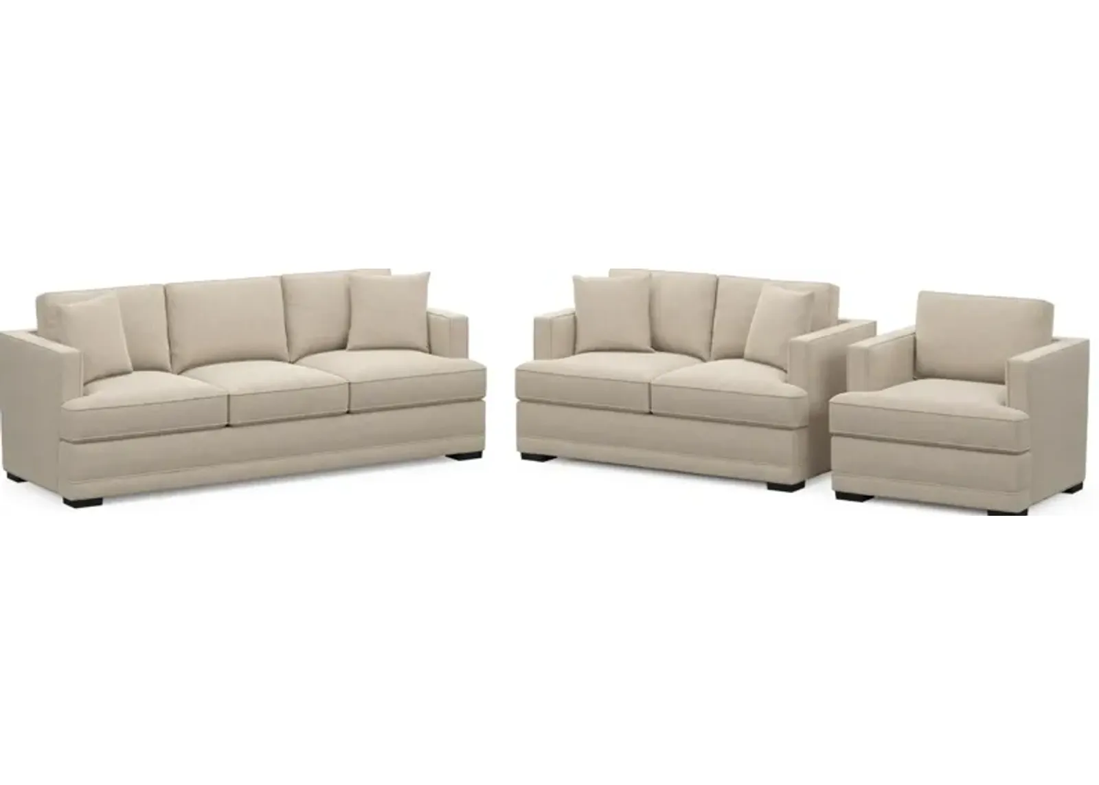 Pembroke Foam Comfort Sofa, Loveseat, and Chair Set - Basker Antique