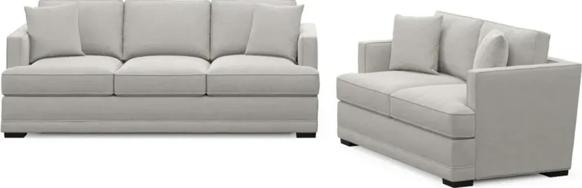 Pembroke Hybrid Comfort Sofa and Loveseat Set - Basker Dove