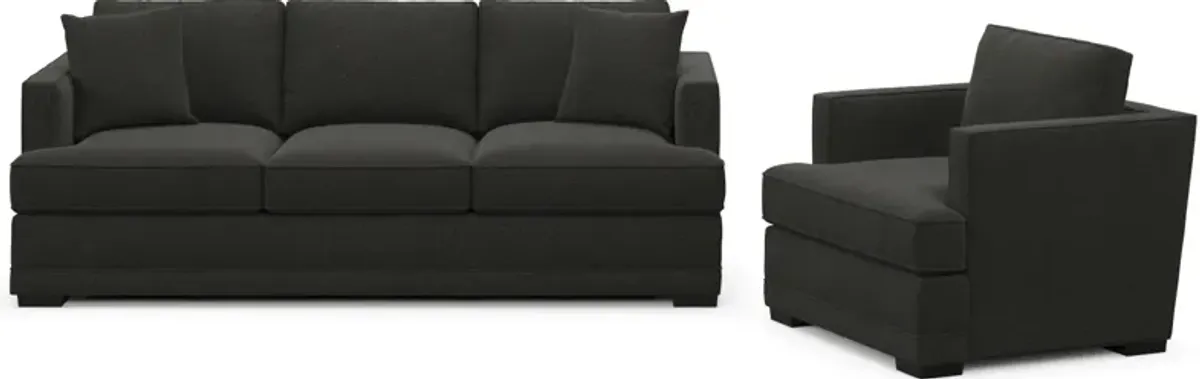 Pembroke Hybrid Comfort Sofa and Chair Set - Liv Onyx