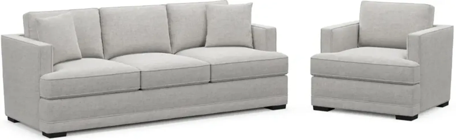 Pembroke Hybrid Comfort Sofa and Chair Set - Adario Fog