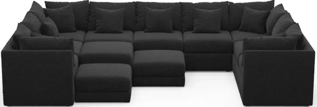 Nest Foam Comfort 9-Piece Large Pit Sectional - Bloke Obsidian