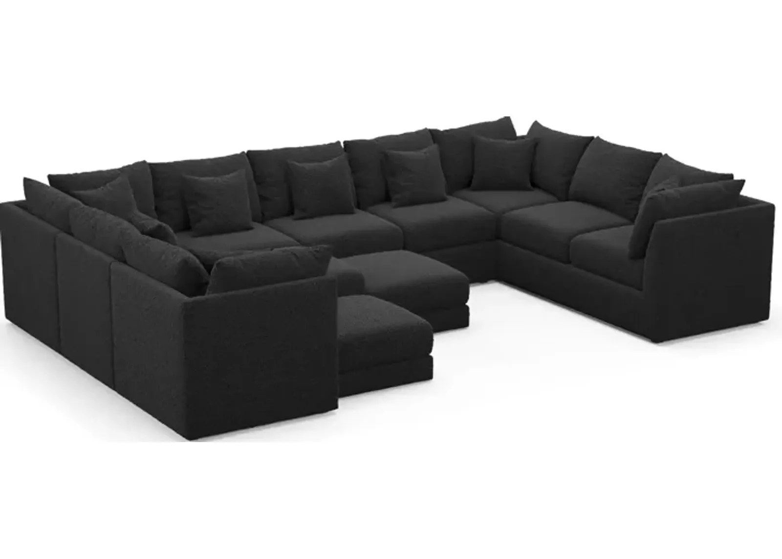 Nest Foam Comfort 9-Piece Large Pit Sectional - Bloke Obsidian