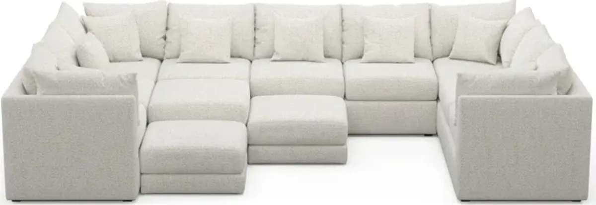 Nest 9-Piece Foam Comfort Large Pit Sectional - River Rock Ivory