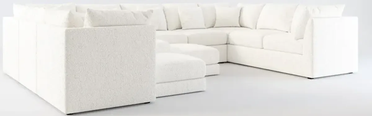 Nest 9-Piece Foam Comfort Large Pit Sectional - River Rock Ivory