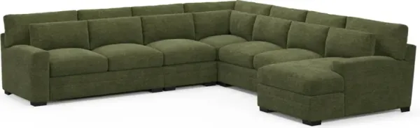 Winston Foam Comfort Sectional - Luscious Green