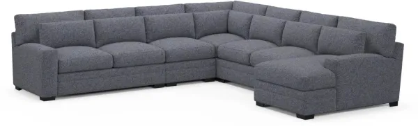 Winston Foam Comfort Sectional - Haley Navy