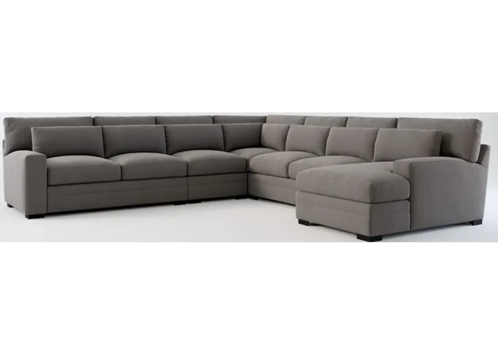 Winston Hybrid Comfort 5-Piece Sectional with Right-Facing Chaise - Merrimac Ash