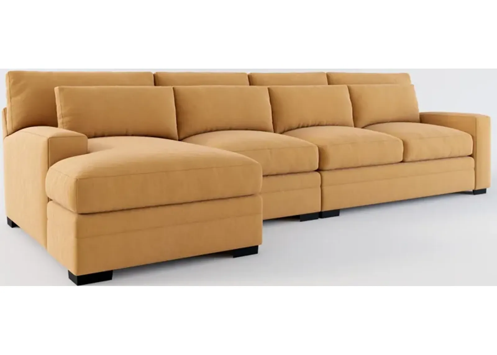 Winston Foam Comfort 3-Piece Sectional with Left-Facing Chaise - Merrimac Topaz