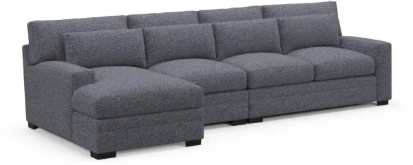 Winston Foam Comfort Sectional - Haley Navy